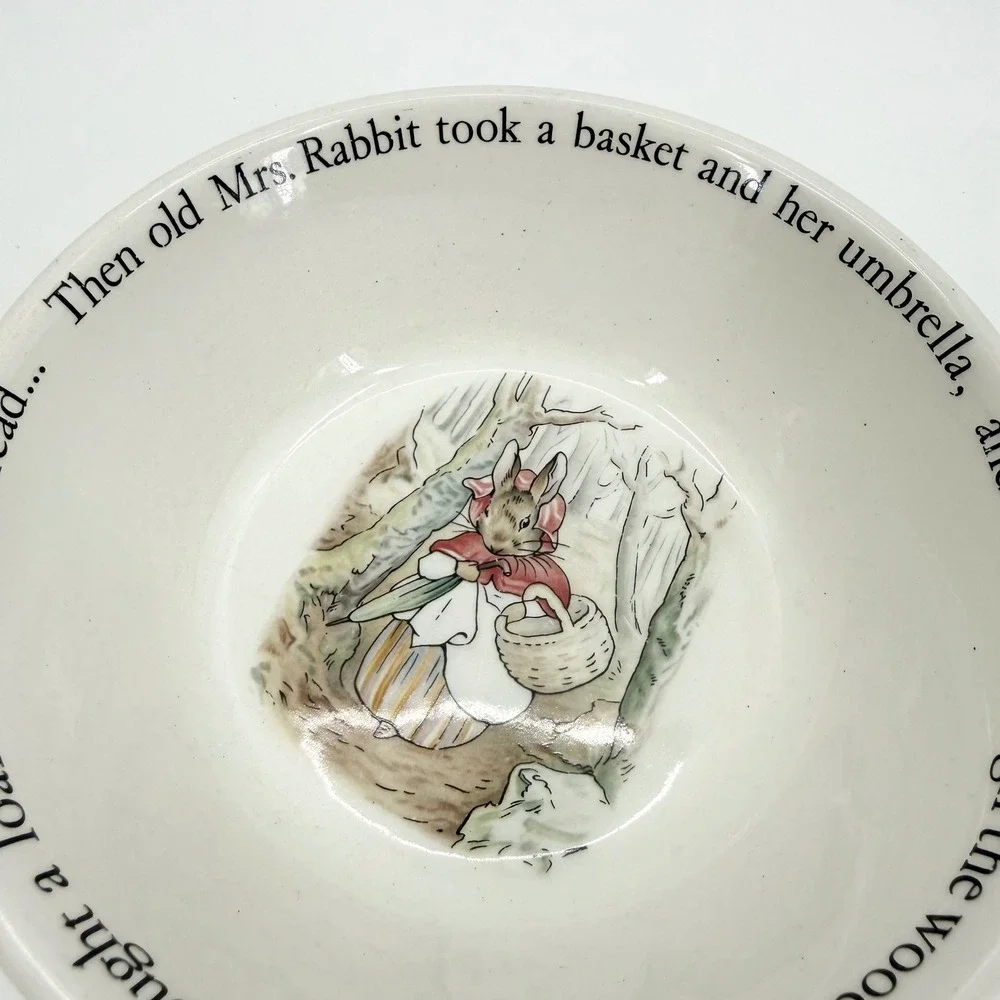 Vintage Wedgwood Beatrix Potter Tale of Peter Rabbit Mug Bowl Set England 1979